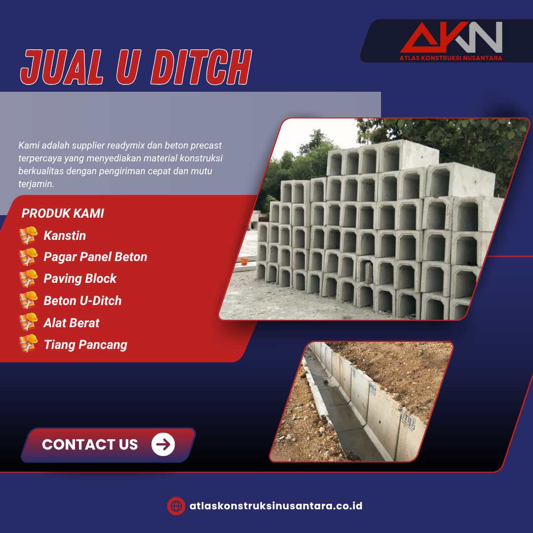 Jual U Ditch Beton Drainase Kuat dan Tahan Lama