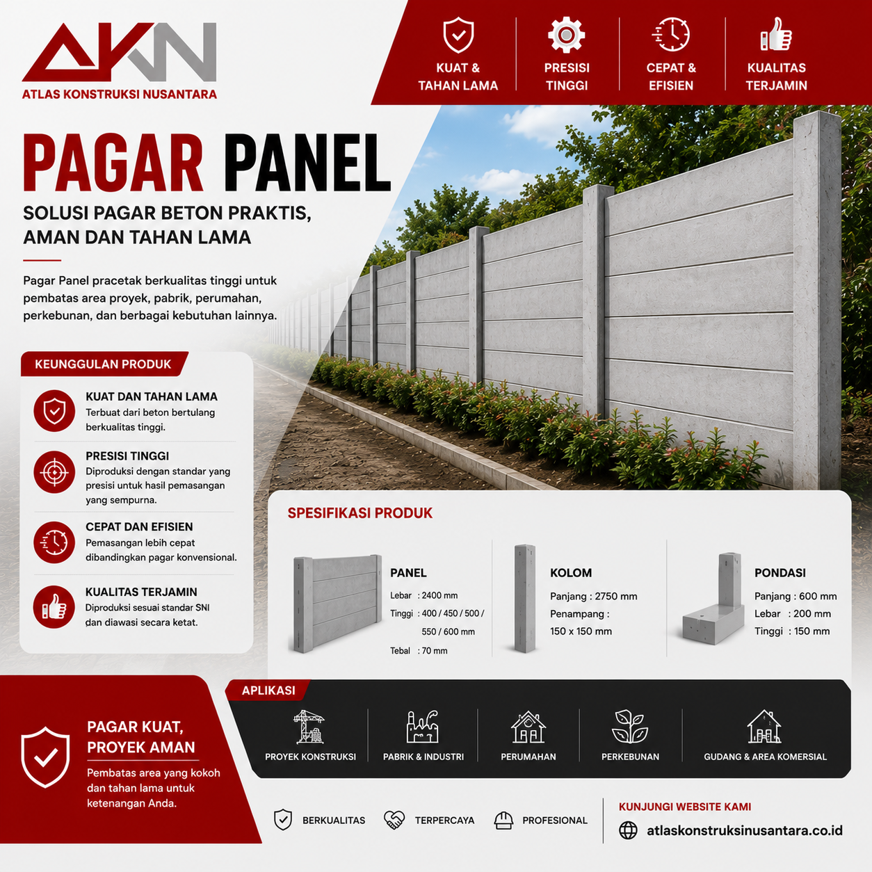Harga Pagar Panel Beton Jawa Tengah